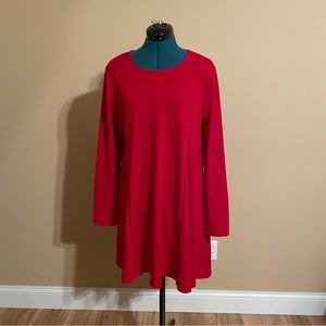 Velvet Torch | Long Sleeve Swing Mini Dress | Women’s Large | Color: Red